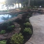 stone surrounds swimming pool